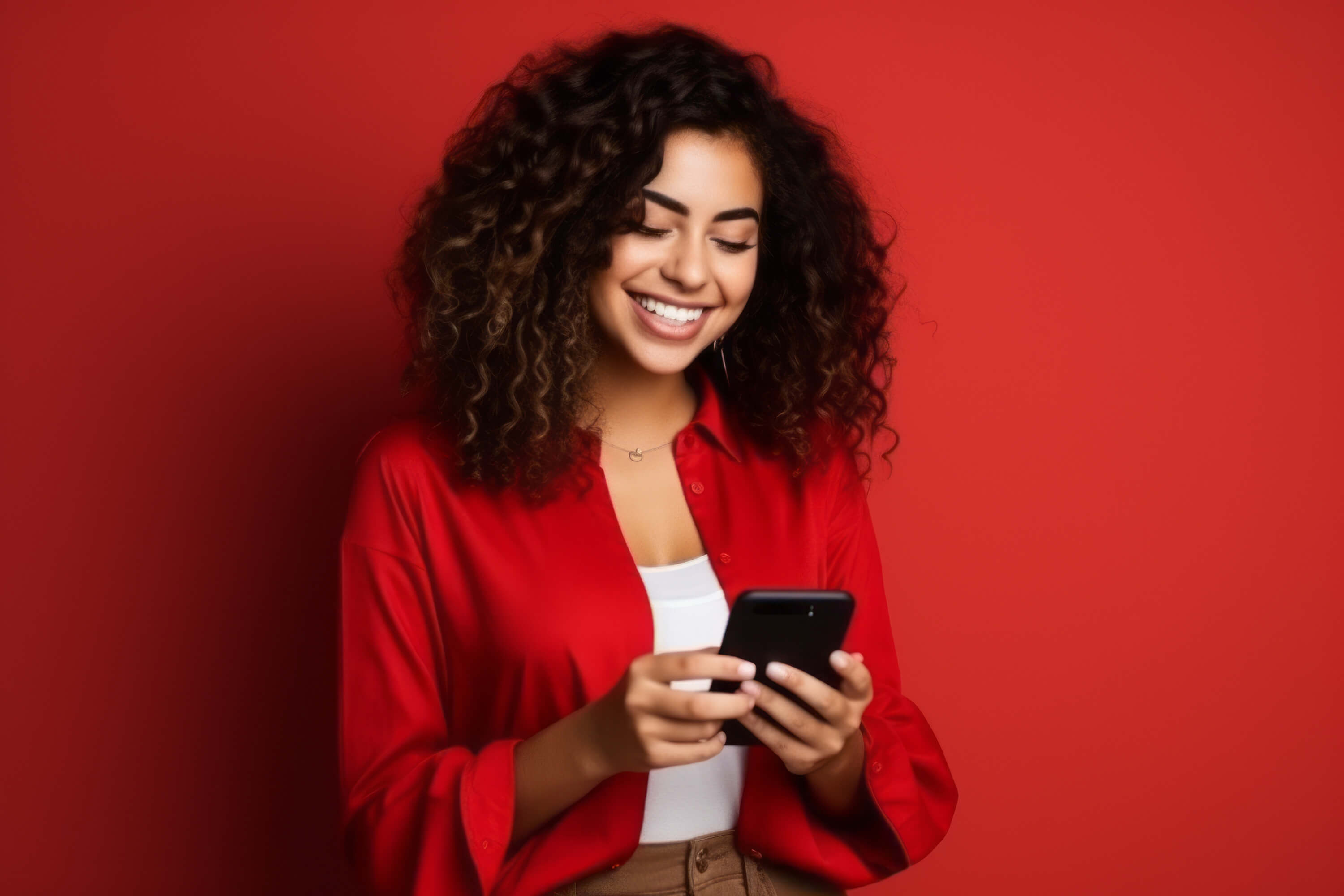 Femme avec smartphone 