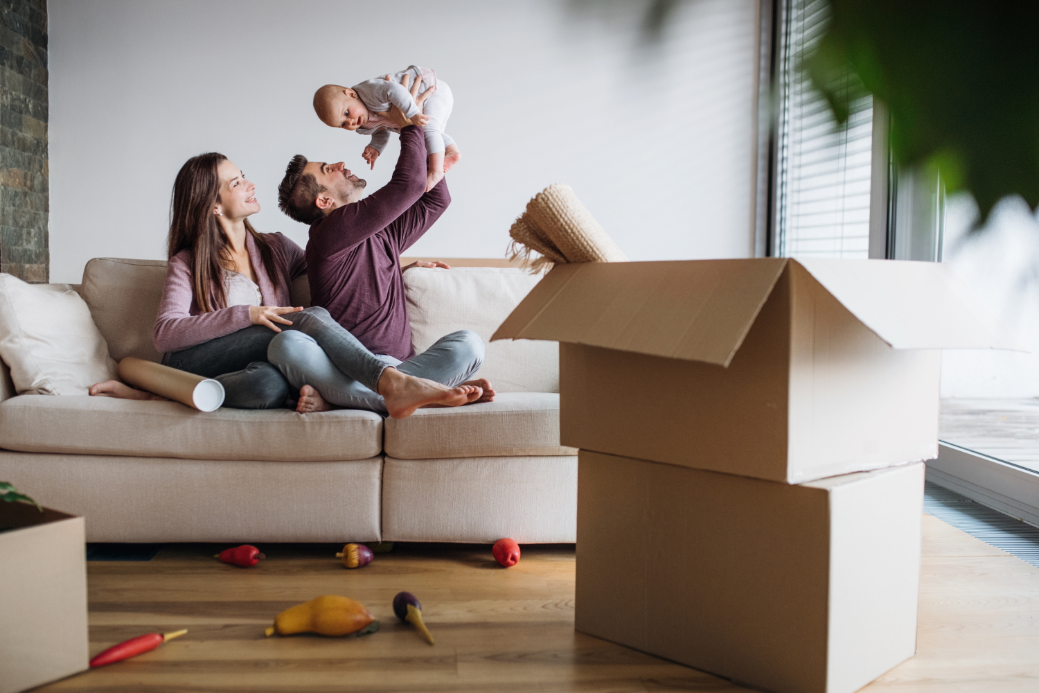 Famille qui déménage 